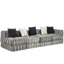 Puf modular de 4 plazas de tela de rayas grises de , Cojines para sillas y sofás - Ref: Foro24-244982, Precio: 748,53 €, Desc...