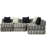 Puf modular de 4 plazas de tela de rayas grises de , Cojines para sillas y sofás - Ref: Foro24-244982, Precio: 748,53 €, Desc...