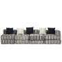 Puf modular de 4 plazas de tela de rayas grises de , Cojines para sillas y sofás - Ref: Foro24-244982, Precio: 748,53 €, Desc...