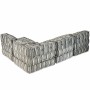 Puf modular de 4 plazas de tela de rayas grises de , Cojines para sillas y sofás - Ref: Foro24-244982, Precio: 748,53 €, Desc...