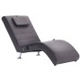 Diván de masaje con almohada de cuero artificial gris de , Divanes - Ref: Foro24-281288, Precio: 268,43 €, Descuento: %