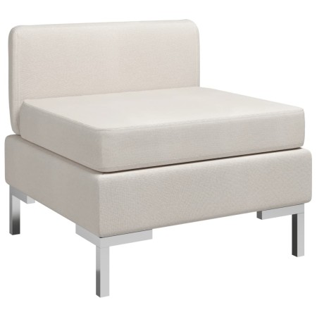Sofá central seccional con cojín tela color crema de , Sofás - Ref: Foro24-287002, Precio: 125,68 €, Descuento: %