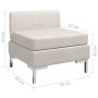 Sofá central seccional con cojín tela color crema de , Sofás - Ref: Foro24-287002, Precio: 125,68 €, Descuento: %