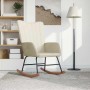 Silla mecedora de terciopelo blanco crema de , Mecedoras - Ref: Foro24-327752, Precio: 124,03 €, Descuento: %