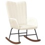 Silla mecedora de terciopelo blanco crema de , Mecedoras - Ref: Foro24-327752, Precio: 124,03 €, Descuento: %