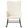 Silla mecedora de terciopelo blanco crema de , Mecedoras - Ref: Foro24-327752, Precio: 124,03 €, Descuento: %