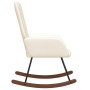 Silla mecedora de terciopelo blanco crema de , Mecedoras - Ref: Foro24-327752, Precio: 124,03 €, Descuento: %