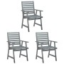 Sillas comedor de jardín 3 uds madera maciza acacia y cojines de , Sillas de jardín - Ref: Foro24-3064436, Precio: 290,53 €, ...