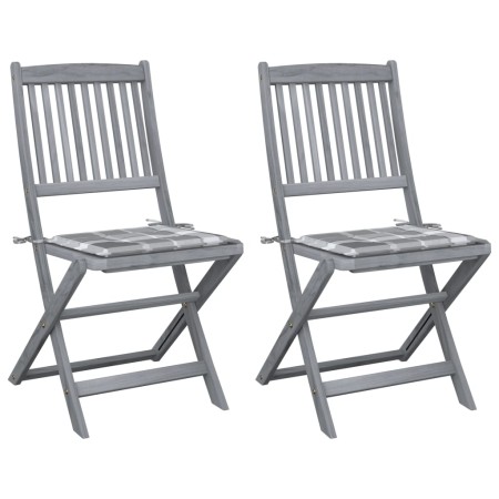 Sillas de jardín plegables 2 uds madera maciza acacia y cojines de , Sillas de jardín - Ref: Foro24-3064550, Precio: 121,56 €...