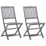 Sillas de jardín plegables 2 uds madera maciza acacia y cojines de , Sillas de jardín - Ref: Foro24-3064550, Precio: 121,56 €...