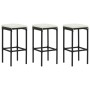 Set muebles de bar para jardín 4 piezas y cojines negro de , Conjuntos de jardín - Ref: Foro24-3064876, Precio: 372,16 €, Des...