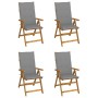 Sillas de jardín reclinables 4 uds madera maciza acacia cojines de , Sillas de jardín - Ref: Foro24-3065348, Precio: 361,28 €...