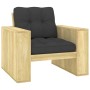 Silla de jardín y cojines gris antracita madera pino impregnada de , Sillas de jardín - Ref: Foro24-3065741, Precio: 179,20 €...