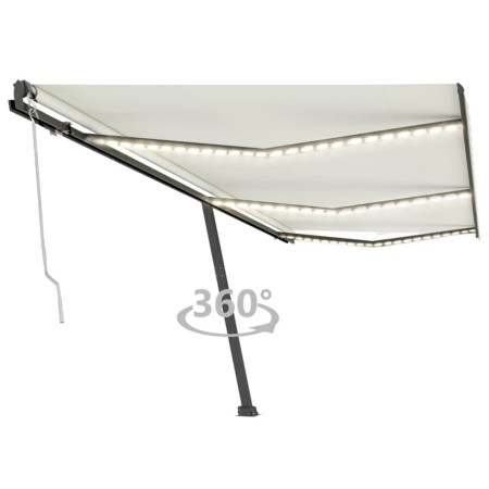 Toldo automático con LED sensor de viento crema 600x300 cm de vidaXL, Toldos - Ref: Foro24-3069812, Precio: 818,50 €, Descuen...