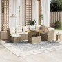 Set de sofás de jardín 9 pzas con cojines ratán sintético beige en Conjuntos de jardín | Comprar online en Foru.es
