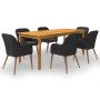 Juego de comedor para jardín de 7 piezas negro de , Conjuntos de jardín - Ref: Foro24-3067918, Precio: 827,98 €, Descuento: %