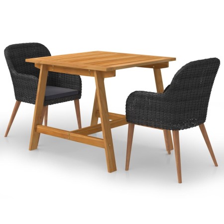 Juego de comedor para jardín 3 piezas negro de , Conjuntos de jardín - Ref: Foro24-3068718, Precio: 319,23 €, Descuento: %