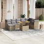 Set de sofás de jardín 9 pzas con cojines ratán sintético beige en Conjuntos de jardín | Comprar online en Foru.es