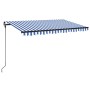 Toldo manual retráctil con LED azul y blanco 450x300 cm de , Toldos - Ref: Foro24-3069121, Precio: 417,79 €, Descuento: %