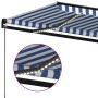Toldo manual retráctil con LED azul y blanco 450x300 cm de , Toldos - Ref: Foro24-3069121, Precio: 417,79 €, Descuento: %