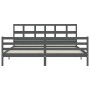 Estructura de cama con cabecero madera maciza gris 200x200 cm de vidaXL, Camas y somieres - Ref: Foro24-3194853, Precio: 174,...