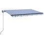 Toldo automático retráctil azul y blanco 450x350 cm de , Toldos - Ref: Foro24-3069206, Precio: 513,60 €, Descuento: %