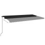 Toldo retráctil manual con luz LED gris antracita 600x350 cm de , Toldos - Ref: Foro24-3069244, Precio: 599,97 €, Descuento: %