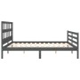 Estructura de cama con cabecero madera maciza gris 200x200 cm de vidaXL, Camas y somieres - Ref: Foro24-3194853, Precio: 174,...