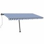 Toldo de pie automático azul y blanco 400x350 cm de , Toldos - Ref: Foro24-3069826, Precio: 565,89 €, Descuento: %