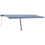 Toldo automático LED sensor de viento azul y blanco 600x350 cm de , Toldos - Ref: Foro24-3069891, Precio: 1,00 €, Descuento: %