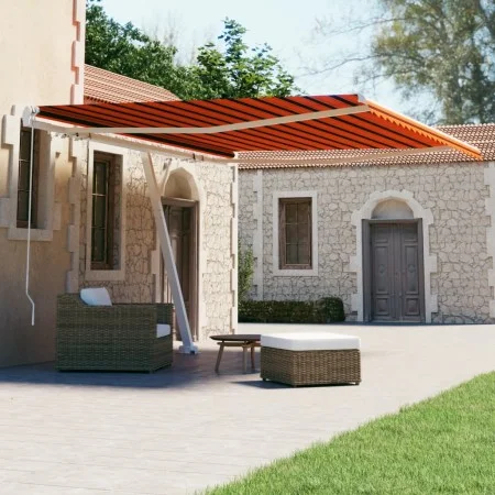 Toldo de pie retráctil manual naranja y marrón 400x300 cm de vidaXL, Toldos - Ref: Foro24-3069540, Precio: 590,29 €, Descuent...