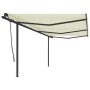 Toldo retráctil automático con postes crema 6x3,5 m de , Toldos - Ref: Foro24-3070287, Precio: 866,74 €, Descuento: %