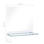 Espejo de pared con estante de vidrio templado 40x40 cm en Espejos | Comprar online en Foru.es