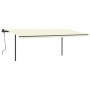Toldo retráctil automático con postes crema 6x3,5 m de , Toldos - Ref: Foro24-3070287, Precio: 866,74 €, Descuento: %