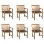 Sillas de jardín 6 uds madera maciza de teca cojines gris taupé de , Sillas de jardín - Ref: Foro24-3073039, Precio: 879,94 €...