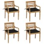 Sillas Batavia 4 unidades madera maciza de teca con cojines de , Sillas de jardín - Ref: Foro24-3073317, Precio: 508,76 €, De...