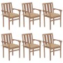 Sillas de jardín apilables 6 uds madera maciza teca con cojines de , Sillas de jardín - Ref: Foro24-3073424, Precio: 750,09 €...