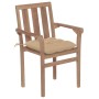 Sillas de jardín apilables 6 uds madera maciza teca con cojines de , Sillas de jardín - Ref: Foro24-3073424, Precio: 750,09 €...
