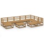 Muebles de jardín 10 pzas y cojines marrón miel madera pino de , Conjuntos de jardín - Ref: Foro24-3075762, Precio: 669,43 €,...