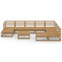 Muebles de jardín 10 pzas y cojines marrón miel madera pino de , Conjuntos de jardín - Ref: Foro24-3075762, Precio: 669,43 €,...