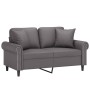 Sofá de 2 plazas con cojines cuero sintético gris 120 cm de , Sofás - Ref: Foro24-3200927, Precio: 240,85 €, Descuento: %