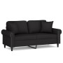 Sofá de 2 plazas con cojines terciopelo negro 140 cm de , Sofás - Ref: Foro24-3200950, Precio: 244,07 €, Descuento: %