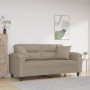 Sofá de 2 plazas con cojines tela microfibra gris taupe 140 cm de , Sofás - Ref: Foro24-3200971, Precio: 284,77 €, Descuento: %