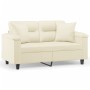 Sofá de 2 plazas con cojines cuero sintético color crema 120 cm de , Sofás - Ref: Foro24-3200984, Precio: 245,71 €, Descuento: %
