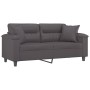 Sofá de 2 plazas con cojines cuero sintético gris 140 cm de , Sofás - Ref: Foro24-3200990, Precio: 252,71 €, Descuento: %