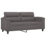 Sofá de 2 plazas con cojines cuero sintético gris 140 cm de , Sofás - Ref: Foro24-3200990, Precio: 252,71 €, Descuento: %