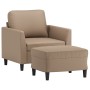 Sillón con taburete cuero sintético color capuchino 60 cm de , Sofás - Ref: Foro24-3201121, Precio: 178,18 €, Descuento: %