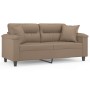 Sofá de 2 plazas con cojines cuero sintético capuchino 140 cm de , Sofás - Ref: Foro24-3200992, Precio: 249,59 €, Descuento: %