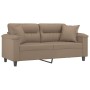 Sofá de 2 plazas con cojines cuero sintético capuchino 140 cm de , Sofás - Ref: Foro24-3200992, Precio: 249,59 €, Descuento: %