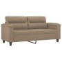 Sofá de 2 plazas con cojines cuero sintético capuchino 140 cm de , Sofás - Ref: Foro24-3200992, Precio: 249,59 €, Descuento: %